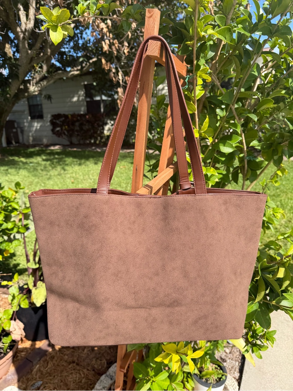 ALO Yoga Brown Suede Tote Bag - Picture 7 of 14